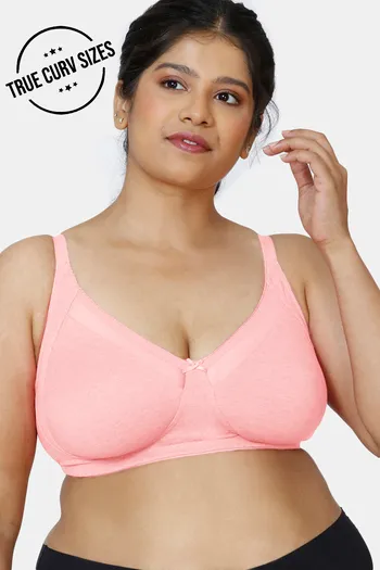 Buy Zivame True Curv Double Layered Non Wired Full Coverage Super Support Bra - Salmon Rose